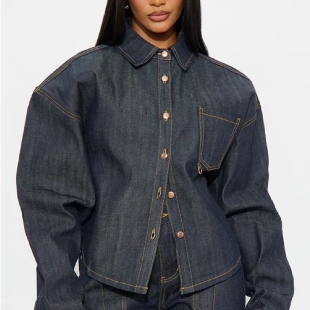 Premium Selvedge Utility Denim Jacket - Dark Denim